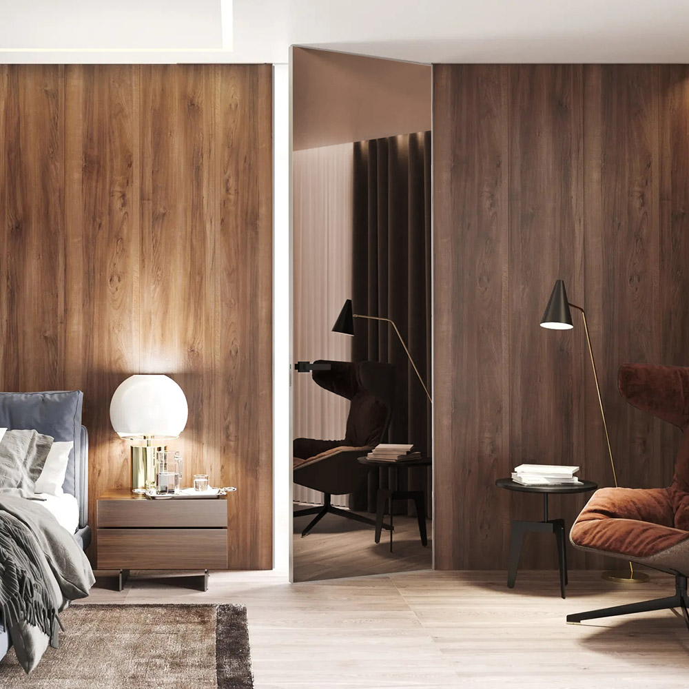 Concealed doors with mirror Bronze/graphite SecretDoors