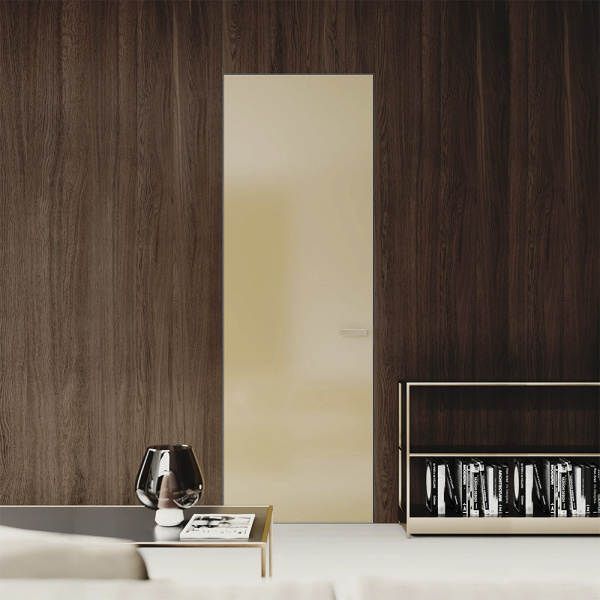 Hidden doors with painted glass Satin Diamond SecretDoors